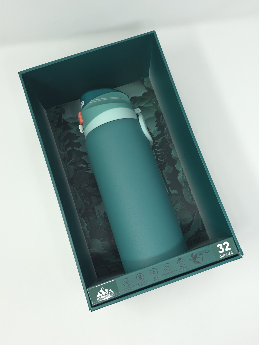 Hydrapeak Oasis 32oz Insulated Water Bottle Leakproof Stainless Steel Green